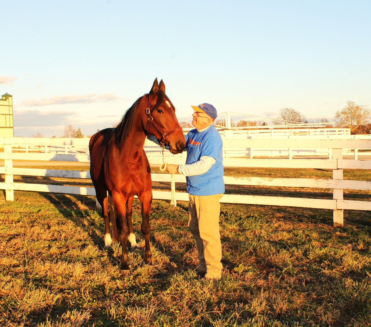 Welcome home Pelican Hanover!  The Uncle Peter mare, out of Piney's Schooner has a mark of 1:53.0 and earnings over $200,000.  She was sold as a yearling in 2023 and was bought back this year.  Her groom from 2023, Chuck Wessell, has been happily reunited with "his girl".