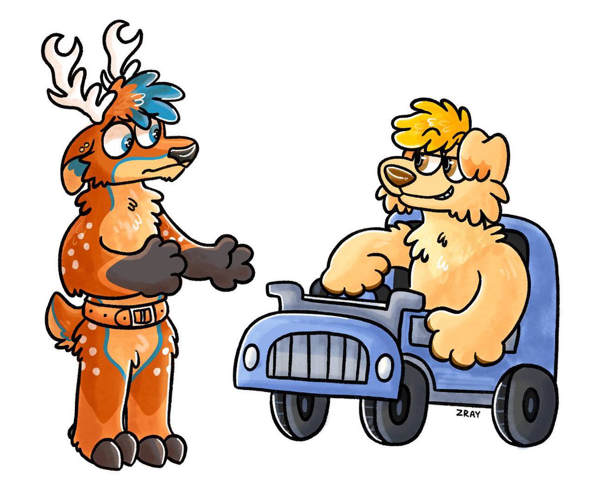 When Toast asked me to just dress as myself for a duo halloween costume, this is not what I had in mind 3:&lt;

(Yes I know I’m very late to posting this aaaaaaa)

Ft. <a href="/ToastIsADog/">Toast! 🥪 🔜 ANE</a>, made by @/zray.bsky.social!