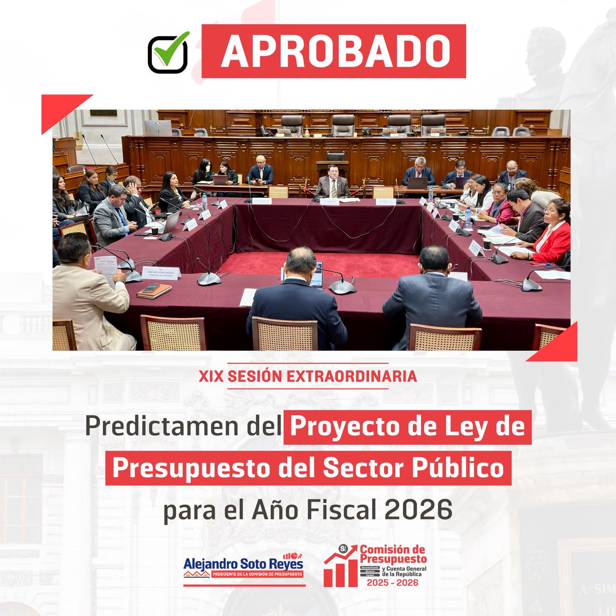 Comisión de Presupuesto del Congreso 2025-2026 tweet media