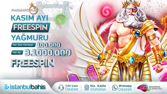 ⛈ İstanbulbahis &amp; Pragmatic Play Ortaklığıyla Kasım Ayı Freespin Yağmuru Başladı ‼️

🔥 Kasım Ayı Boyunca Pragmatic Play Slot Oyunlarında Oyna , Her Gün Tam 100.000 FREESPİN Ödülünden Payını Al 🔥

📌 #İstanbulbahis 'te Kazanç Çok , Kaybetmek Yok 🔥

⏩ Promosyon Detayları ve
