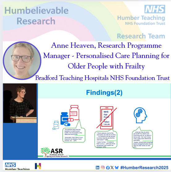 👏Thank you to Caroline Brundle &amp; Anne Heaven, 
who gave a very interesting presentation about the INCLUDE Study findings: the development of methods to identify digitally excluded older people, and tailoring of interventions to meet their digital needs.🧑‍🦲👩‍🦳💻#HumberResearch2025