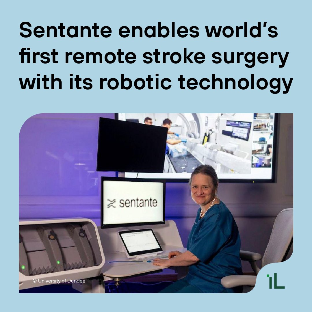 MeilunasE's tweet image. Lithuanian innovation made history: Sentante’s surgical robot enabled the world’s first remote stroke surgery on a human body – including a thrombectomy performed across the Atlantic, 6,400 km away. A leap for medicine, a win for Lithuania. 🇱🇹#MedTech #Lithuania