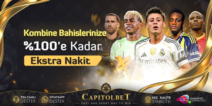 🎉 #CapitolBet 'te Kombine Bahislerine Özel %100 Ekstra Nakit Fırsatı ‼️

📌 #CapitolBet 'te Kazanç Çok , Kaybetmek Yok 📌

⚡️Detaylar ve Daha Fazlası İçin Hemen Tıkla Kazanmaya Başla (t.ly/capitolbetgiris) ⚡️