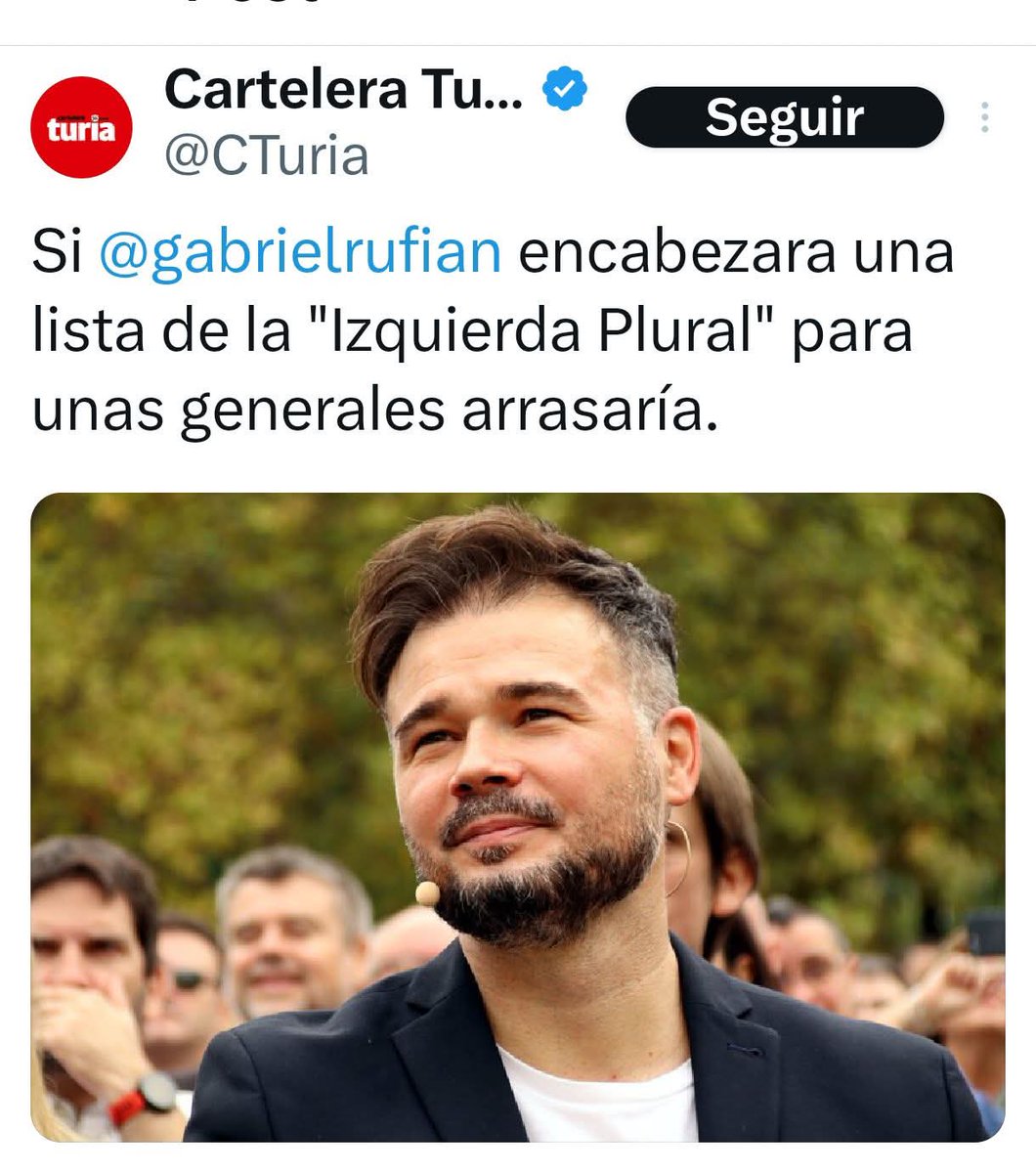 javierRS88's tweet photo. @gabrielrufian 
Tendrías mi voto!! https://t.co/KdayNiJWBq