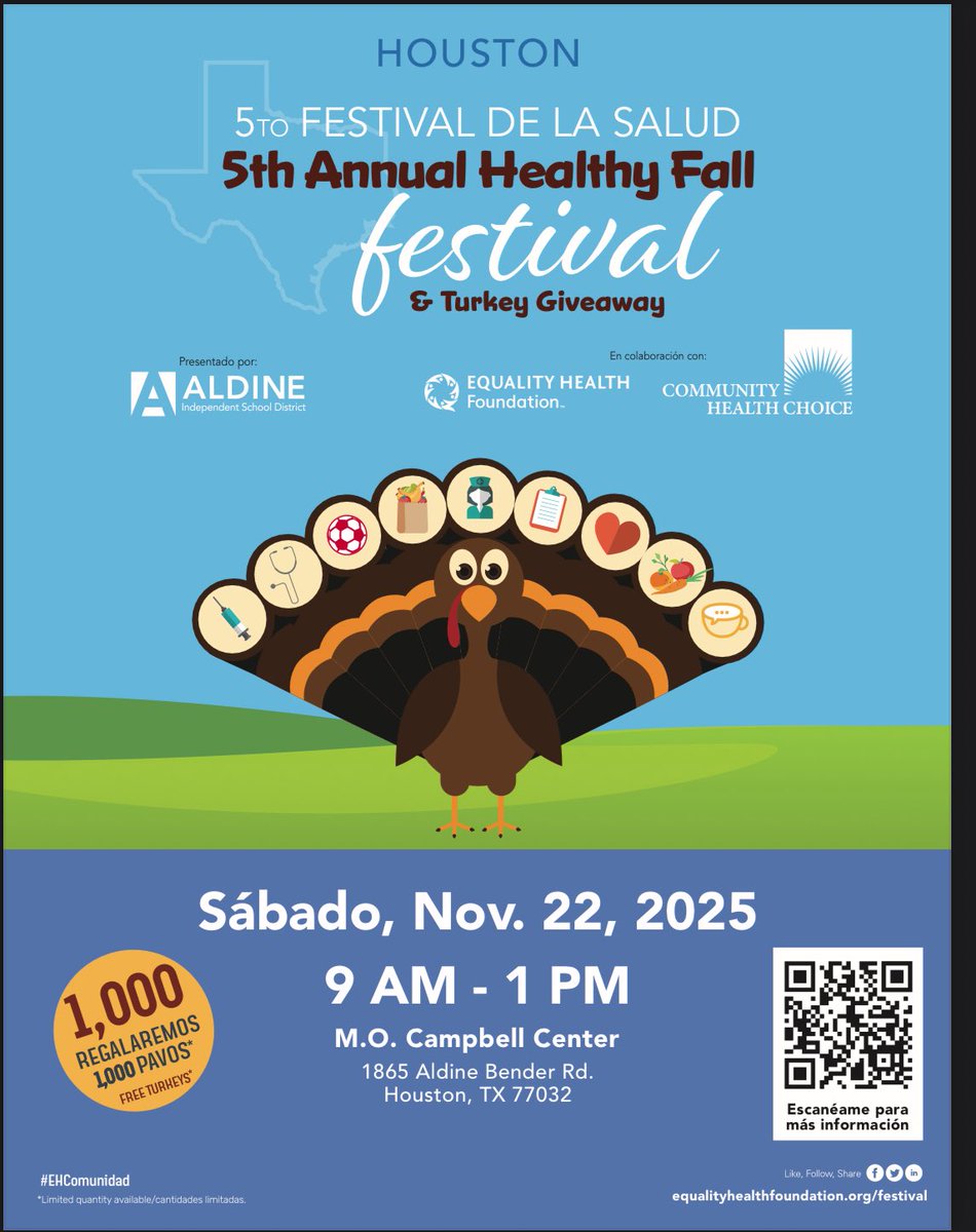 📣 3 Days Left!
Join us on Nov. 22 for the Healthy Fall Festival. Families will leave with a wealth of knowledge about community resources, entertainment, and receive a turkey and produce while supplies last!  We are beyond grateful for our Community Partners!