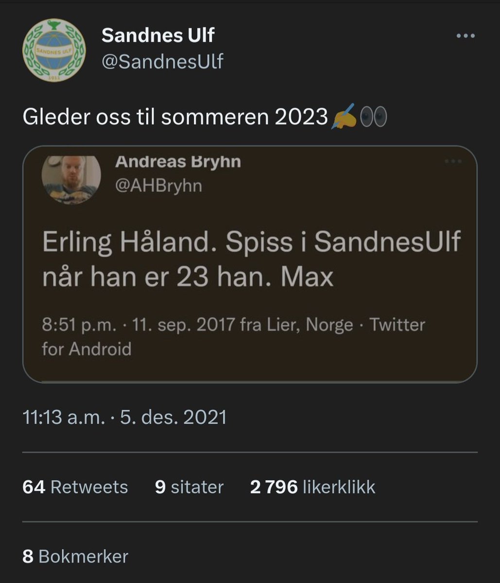 SandnesUlf's tweet photo. Vi forsøkte å lokke han til klubben den sommeren 2023 uten å lykkes.

Vi kommer til å forsøke igjen neste sommer, og helst før VM da verdien garantert skyter i været pga mesterskapet 🇧🇻 

#JobbaJobbaJobba https://t.co/tdfEvRjHkg