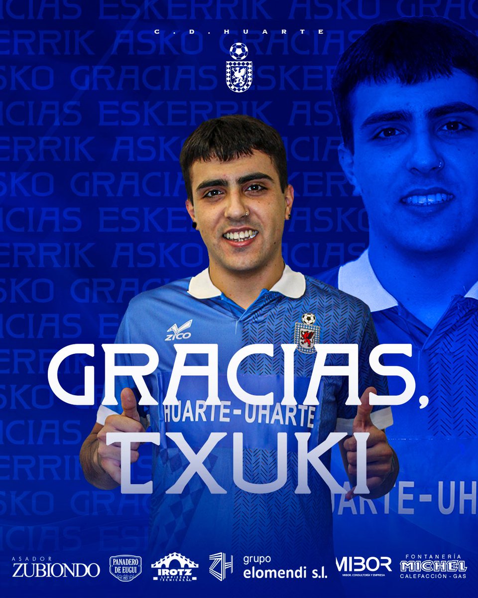 𝗖𝗢𝗠𝗨𝗡𝗜𝗖𝗔𝗗𝗢 𝗢𝗙𝗜𝗖𝗜𝗔𝗟 ℹ️ | Javier Romera ‘𝗧𝘅𝘂𝗸𝗶’ no continuará en Huarte.

Queremos agradecer, tanto como jugador como persona, todo el trabajo realizado en este año y medio de azulón.

Y a su vez, le deseamos la mayor de las suertes. ¡Gracias, Txuki! 👏🏼💙
