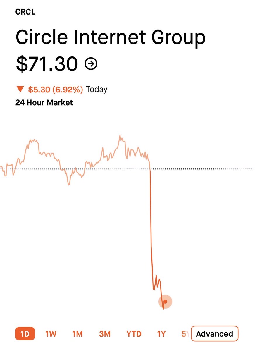 looks like people are finally starting to realise $CRCL stock is only worth $1