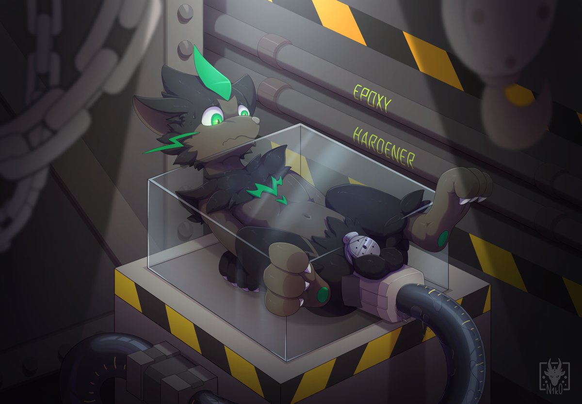 Here is the finished commission for Specter!
Let's see how deep we can get this dildo :b