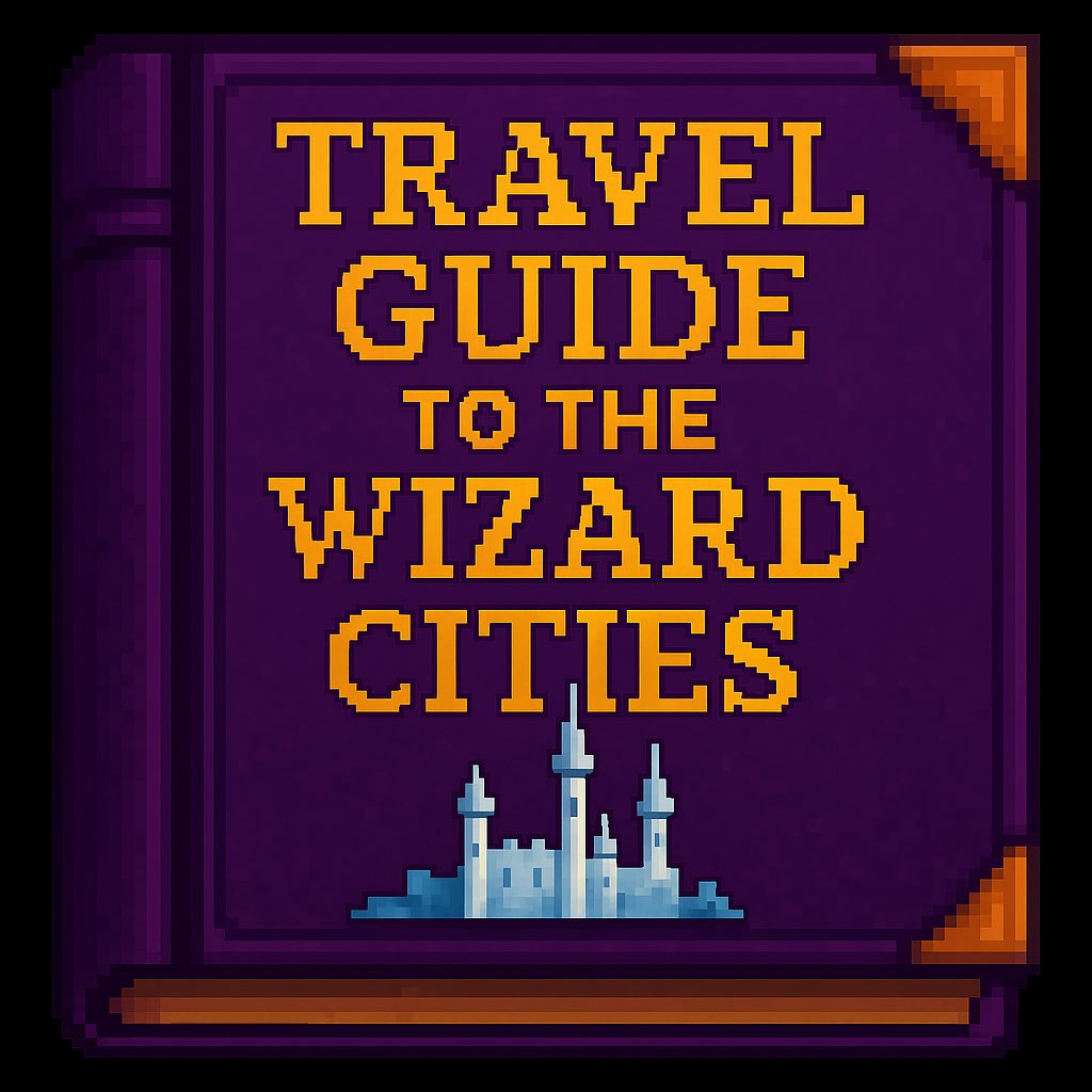 📖 Travel Guide to the Wizard Cities 🧙

“A pocket guide for wandering wizards, detailing hidden portals, spell-friendly inns, and the unspoken rules of each arcane metropolis. Veterans say its maps update themselves based on the reader’s intent.”