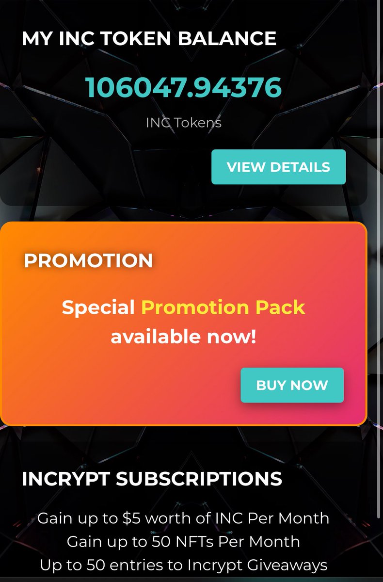 CryptoLookin's tweet image. Loving one of my projects #Incrypt!
Won their promo last week and pocketed 100k INC (current market value of $360 USD and 10 RELIC #NFT (highest rarity) going for around $20-$50 USD rn. 

So easy to enter and also a chance to win $2999 in #BTC in AUD
@incryptofficial