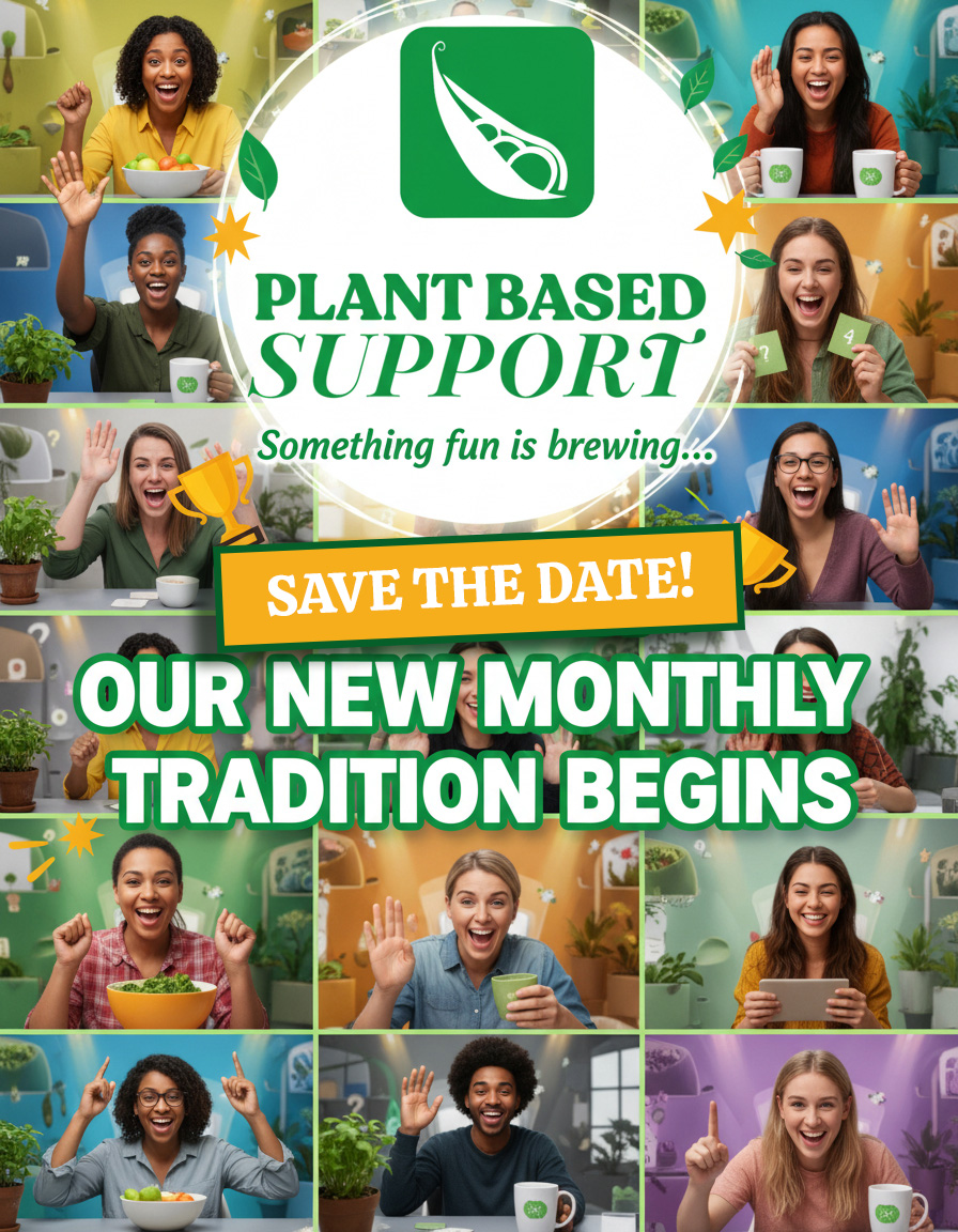⭐ We're launching a new monthly tradition designed to bring people together, unwind the week, and strengthen connection.

📅 December 5
Trust us: You're going to want to save the date! 

Together, as one!

#PlantBasedSupport #Health #LifestyleMedicine #ComingSoon #Wellness