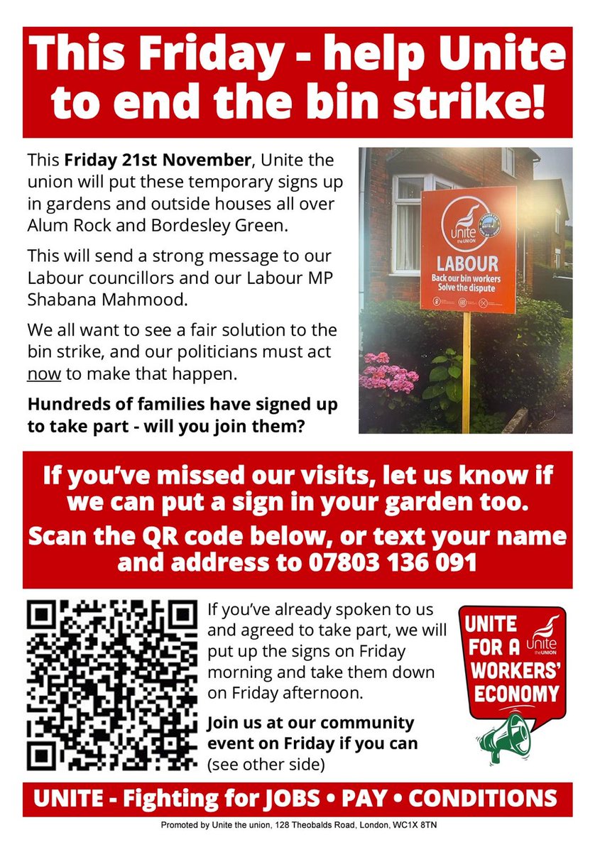 Home Secretary <a href="/ShabanaMahmood/">Shabana Mahmood MP</a> hasn't been fulfilling her obligations to her constituents, so let's put a lens on her.  Join the Brum bin workers and Birmingham's community leaders on Fri at 2pm at the Afghan Imperial Restaurant, Alum Rock.   Let's show a united front!