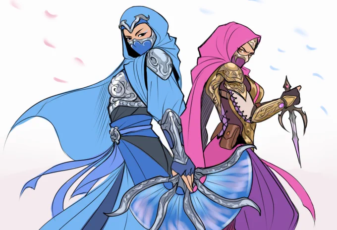 Quick drawing of hijabi Kitana and Mileena, and of course, no AI involved #MortalKombat