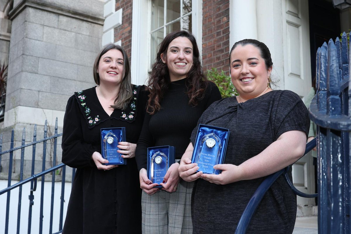 IUAofficial's tweet image. Congratulations to the winners of the 2025 IUA &apos;Three Minute Thesis&apos; National Final! 🎉
🏆 Overall Winner: EmmaJude Lyons from @UL 
🥈 Runner-Up: Almudena Moreno-Borrallo from @tcddublin 
🌟 Audience Choice Award: Aine Gorman from @UCC