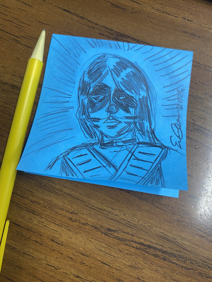 AwkwardLive's tweet image. #DailyDoodle #PeterCriss was my favorite member of #KISS when i was a kid in the #70s #PostItNote #Desk #GenX