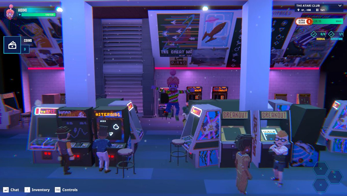 レトロゲー好きにはたまらない…ATARIのピコピコ音とドット絵🎮💕
シューティングのミニゲームで中に入れない人はアバター変えたら直るっぽい！

This Atari Corridor needs some elevator music <a href="/TheSandboxGame/">The Sandbox</a> #AlphaSeason6