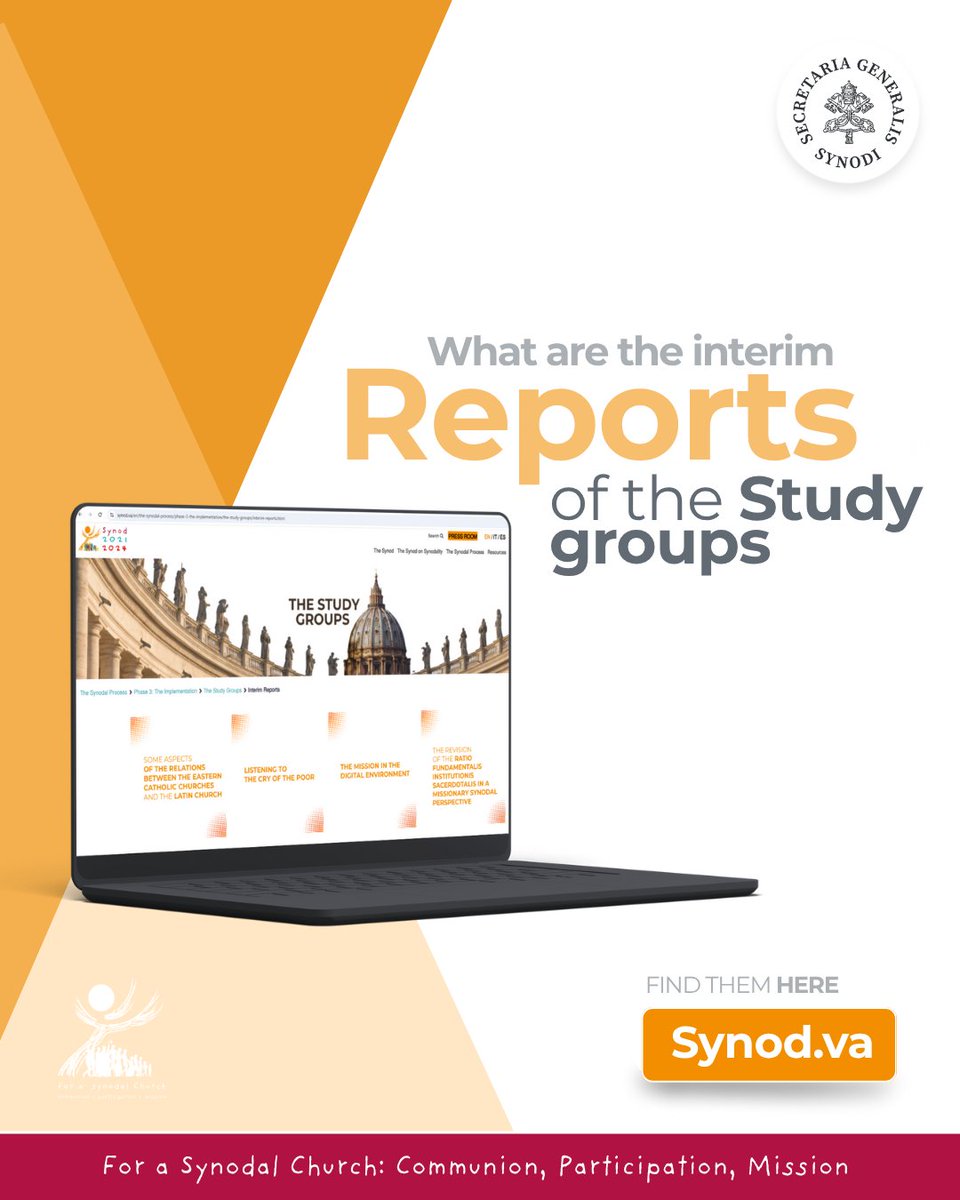 Synod_va's tweet image. #studygroups The interim reports of the Synod Study Groups provide a first look at the reflections and insights gathered &amp;amp; organized around these above mentioned key themes guiding the Church’s #journey towards being #synodal and missionary.

synod.va/en/news/interi…