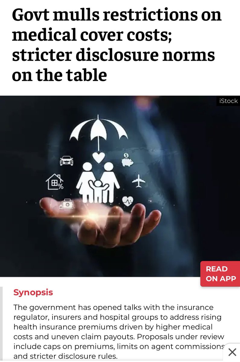 ravikrishnaande's tweet image. The government has finally taken note of the steep rise in health insurance premiums. 

Discussions have begun with the insurance regulator and hospital groups to find ways to control these surging costs. 

A positive step for policyholders!
#healthinsurance…