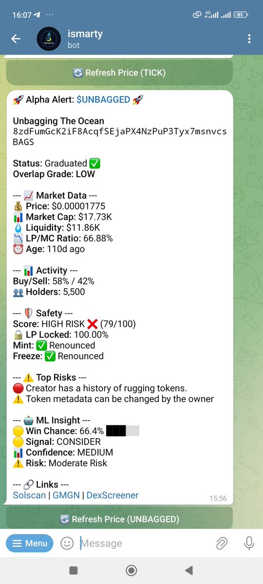 smartymetrics's tweet image. iSmarty Bot Just Levelled UP: You’re Getting the ML Edge. 🤖🧠

TO ALL iSmarty BOT USERS: Stop calling it a &apos;signal bot.&apos; We just upgraded your alpha machine with a serious injection of Machine Learning power.

If you thought our alerts were fast before, wait until you see the…