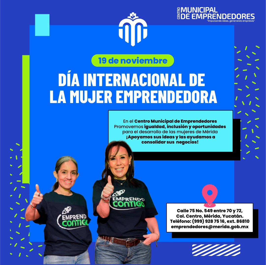 👩🏻💜 Este día conmemoramos a las mujeres emprendedoras que día a día salen adelante y nos demuestran su talento. 

Desde el Centro Municipal de Emprendedores promovemos la igualdad, inclusión y oportunidades para su desarrollo.