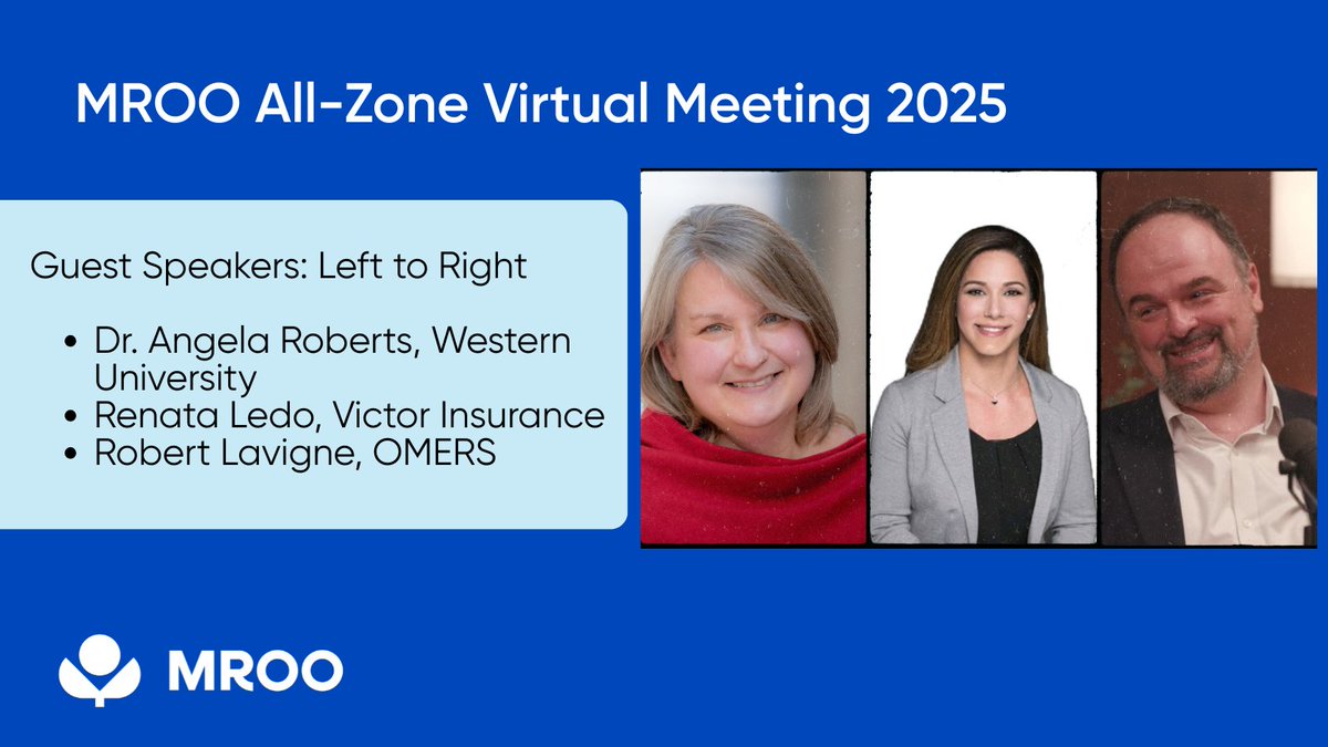 MROOinfo's tweet photo. Our All-Zone Zoom Meeting is in one week! Speakers include Renata Ledo from #Victor Canada, Robert Lavigne from #OMERS and special guest speaker @lcanresearch who will be discussing her SuperAging Research @WesternU. 

November 26 from 9AM-12PM 📅

👉🏽 https://t.co/RUsLM1MkjH https://t.co/duv1ZIoWOJ