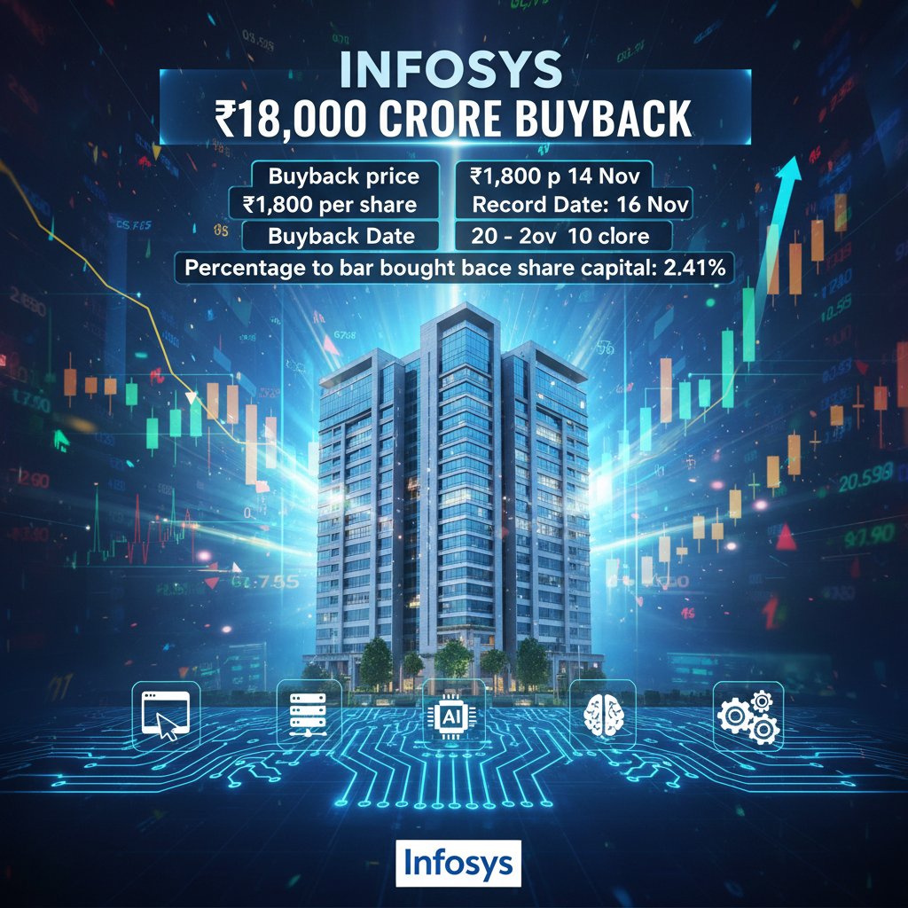 360ConnFinance's tweet photo. 🚀Infosys launches ₹18,000 crore buyback: What investors need to know! 
#Infosys #Buyback #StockMarket #Investment #IT #AI #CapitalReturn #EPS #ShareholderValue #TenderOffer #Finance #InfosysLtd #TechStocks #IndianIT #CorporateGovernance https://t.co/XRDQcMD4sk