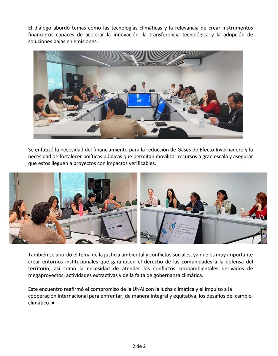La delegación de #UNAImx organizó en la #COP30 el foro de diálogo internacional  "Analysis Roundtable on Justice and Climate Finance" / "Mesa de Análisis en Justicia y Financiamiento Climático" #UNAImxcop30 #cop30belem