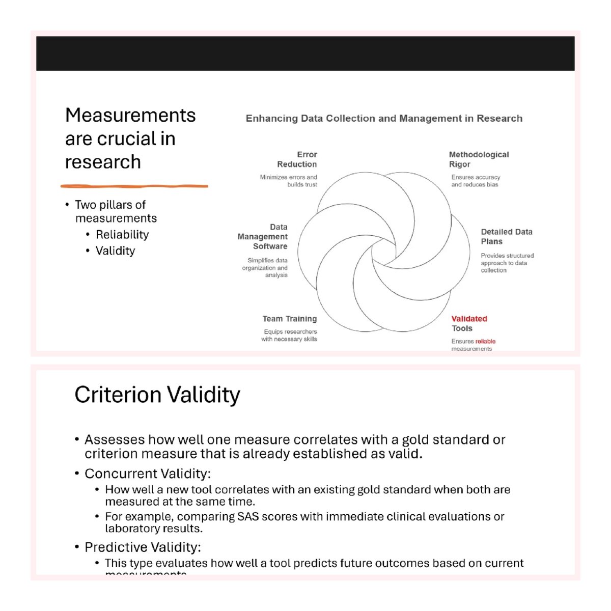 tarannum_nahida's tweet image. Two pillars of measurements that are crucial in research..
#Reliability and 
#Validity ...