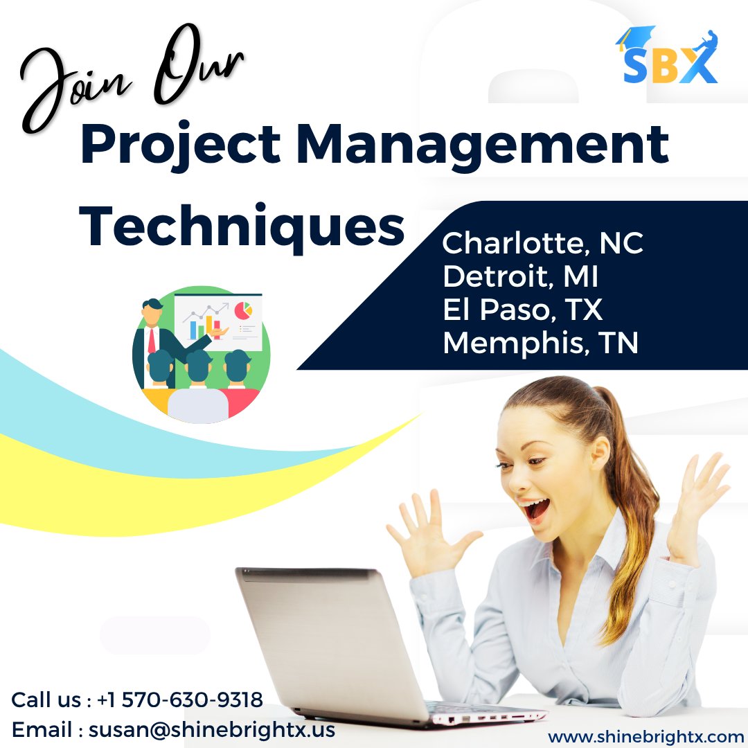 ShineBrightX's tweet image. 🚀 Ready to elevate your project management skills? Learn the advanced techniques that will set you apart in your career. bit.ly/43Gr5Qk
#projectmanagementtechniques #pmtechniques #pmtools #charlotte #northcarolina #detroit #michigan #elpaso #texas #memphis #tennessee
