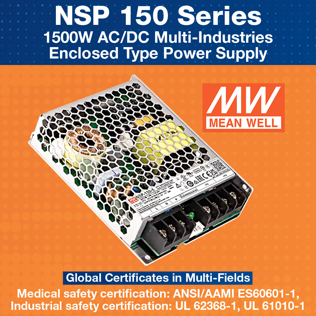 Introducing the MEAN WELL NSP-150 Series delivers reliable 150W power in a compact, fanless design — perfect for industrial, automation, medical, and PoE applications where efficiency and silence matter.✅

Shop Now: hubs.li/Q03TyDKl0