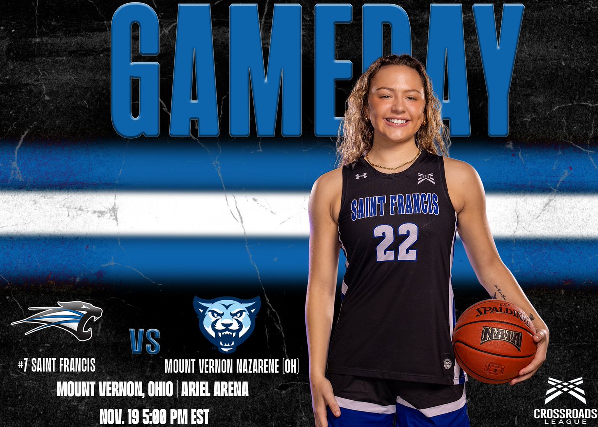 LadyCougBBall's tweet image. IT'S GAMEDAY!

No. 7 Saint Francis travels to Mount Vernon for the opening night of Crossroads League play!

🗓️ Wednesday, November 19
⏰ 5:00 PM
🆚 Mount Vernon Nazarene (OH)
📍Mount Vernon, Ohio | Ariel Arena
📽️tinyurl.com/5b5f3x96

#TCC | #RollCougs
