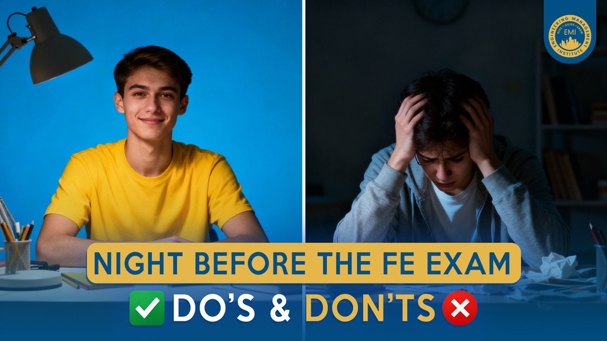 🔥 What to Do the Night Before the FE Exam. In this week’s #PassTheFEExam video, <a href="/AnthonyJFasano/">Anthony Fasano, PE</a> shares a simple night-before routine to help you stay calm, sleep better &amp; walk into the test ready to perform.👉 Watch here: bit.ly/4i7MOpB  #FEExamPrep #EngineeringExams