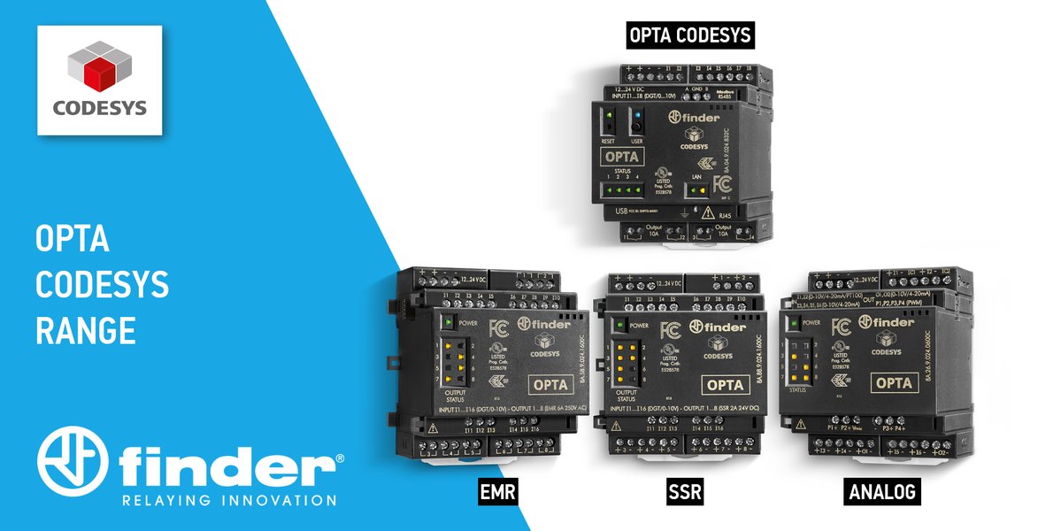 FinderUK's tweet image. Finder #CODESYS® is the latest addition to Finder&apos;s 8A Series of PLRs.

Designed for versatility, it supports IEC 61131-3 languages (ST, IL, LD, FBD, SFC), making it a powerful, future-ready option for industrial and OEM projects and building automation.

findernet.com/en/uk/news/fin…