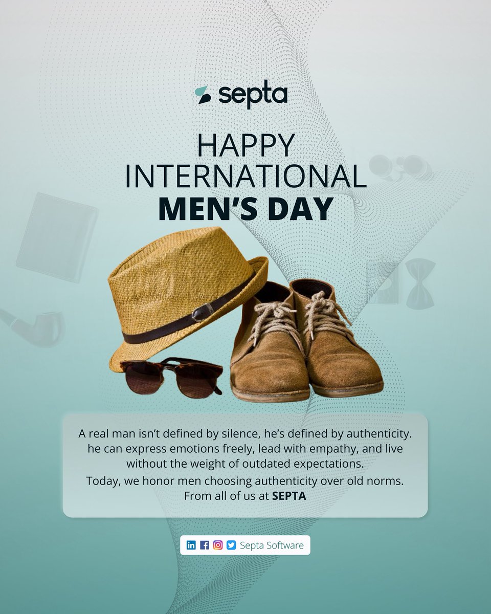 septa_academy's tweet image. Real men lead with authenticity, not silence.

They express freely, choose empathy, and rise above outdated norms.

Today, we celebrate every man who shows strength through honesty.

Happy International Men’s Day from SEPTA.

 #InternationalMensDay #SEPTA #HumanInTech