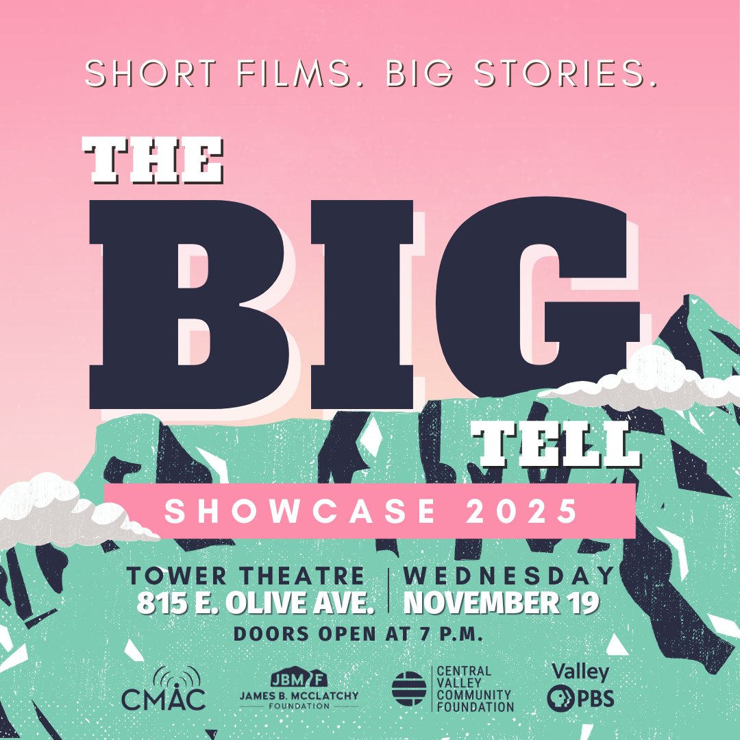 ✨ Tonight’s the night! #TheBigTell Showcase is lighting up the big screen with 10 unforgettable #CentralValley stories. Catch it all tonight at The Big Tell Showcase!

📅 TONIGHT | ⏰  7PM | ✨ TheBigTell.org

💛 @centralvalleycf <a href="/JBMcClatchy/">The James B. McClatchy Foundation</a> <a href="/ValleyPBS/">Valley PBS</a>
 @tower_theatre1