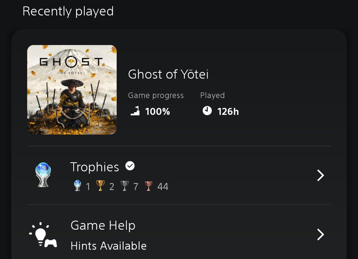 SteddiFL0's tweet image. #Platinum #GhostofYotei! Thank you @SuckerPunch! I hope we can get back to #InFamous with #InFamous1 #InFamous2 remastered.
