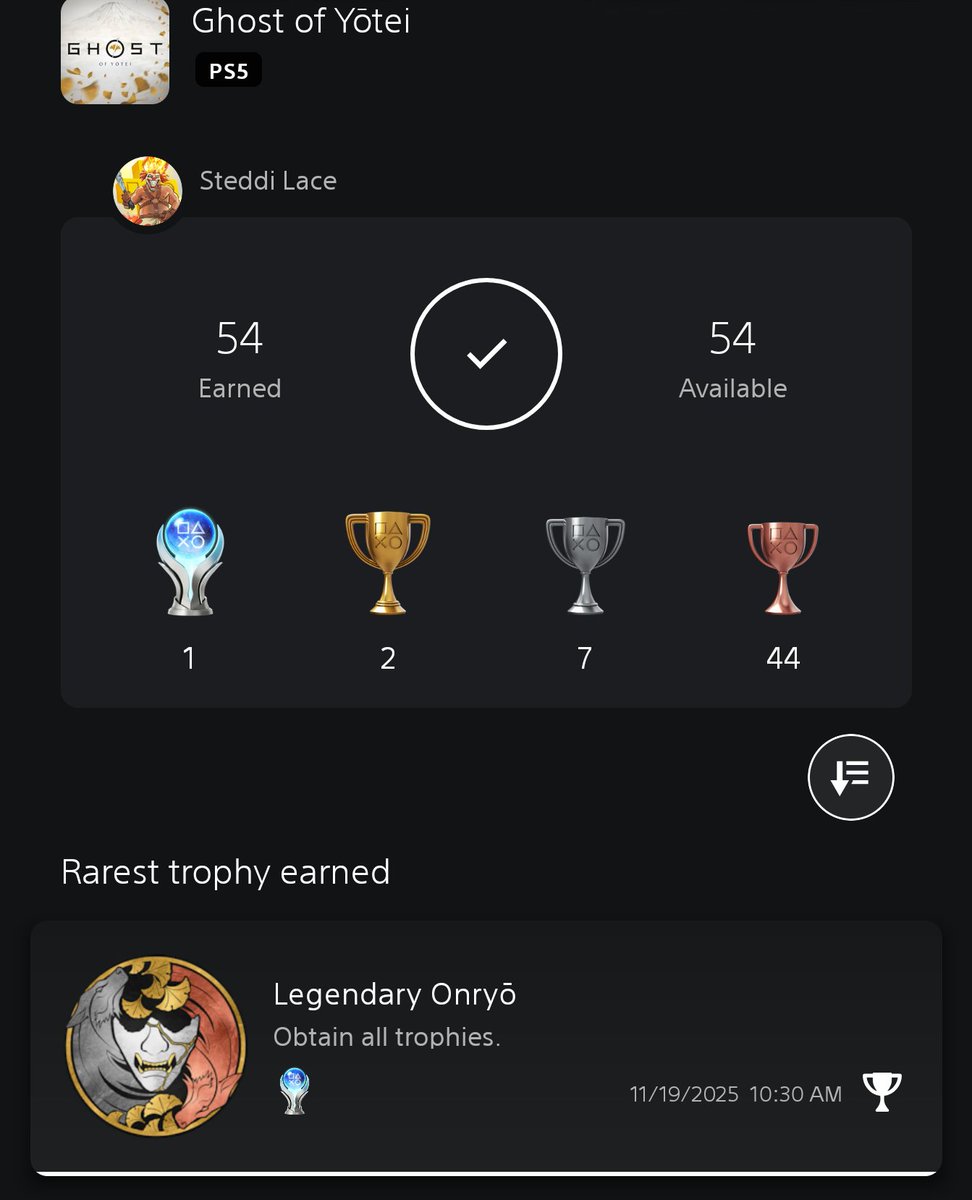 SteddiFL0's tweet image. #Platinum #GhostofYotei! Thank you @SuckerPunch! I hope we can get back to #InFamous with #InFamous1 #InFamous2 remastered.