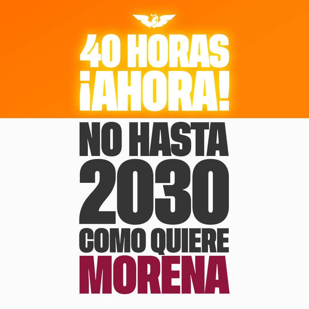 En países como Ecuador, Canadá, Estados Unidos y muchos más, ya tienen una jornada laboral con dos días de descanso a la semana por ley, mientras en México 🇲🇽 llevamos más de un siglo sin avanzar.

No dejaremos de insistir: llegó la hora, ¡40 horas, AHORA! ⏰
<a href="/MovCiudadanoMX/">Movimiento Ciudadano | Movimiento Naranja</a>