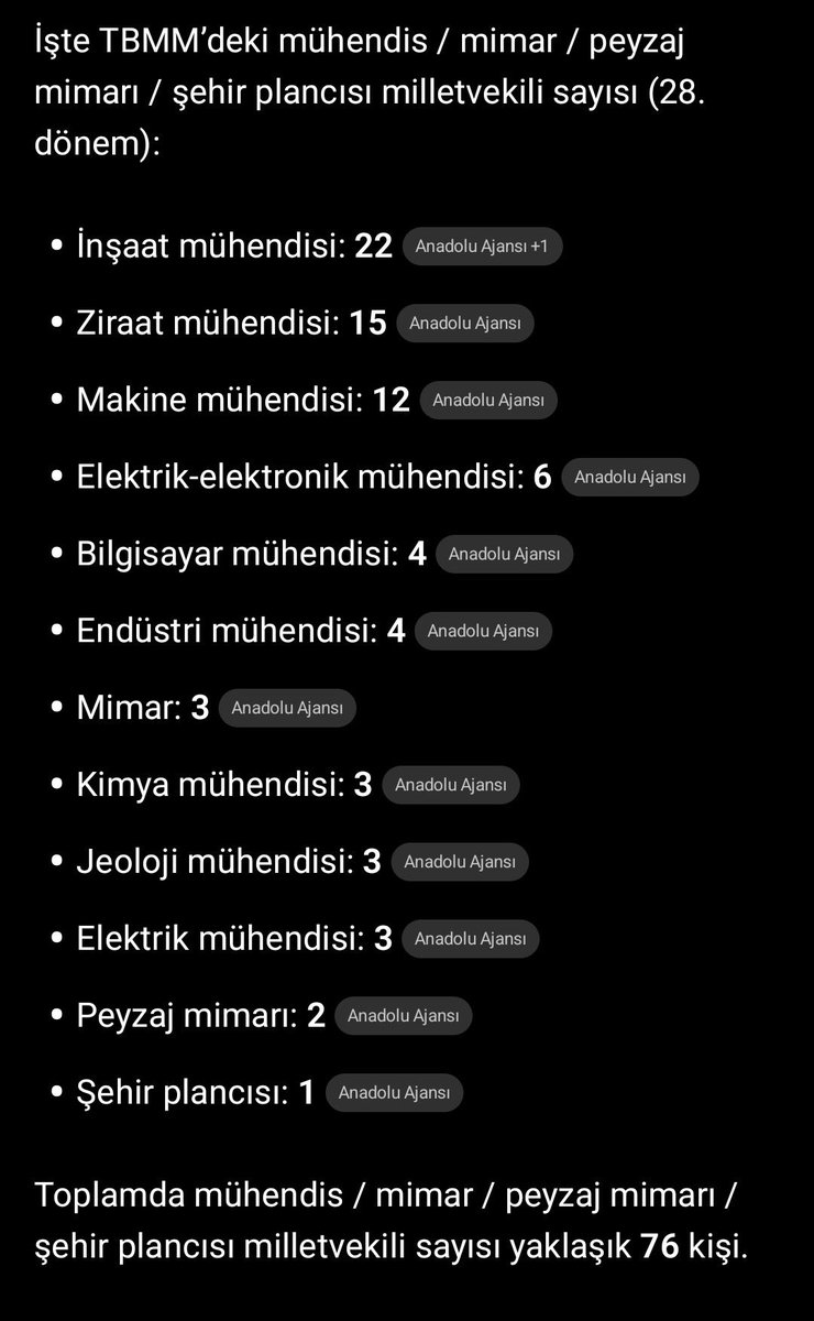 Ülkemizde 5 Bakan ve 76 milletvekili mühendis kökenli olmasına rağmen, yıllardır göstermiş olduğumuz çabalara, mühendislere defalarca verilen sözlere rağmen Kamu Mühendisleri ile ilgili bir adım atılmamış ve Mühendislik Meslek Kanunu hâlâ çıkarılamamıştır.

İçişleri Bakanımızın