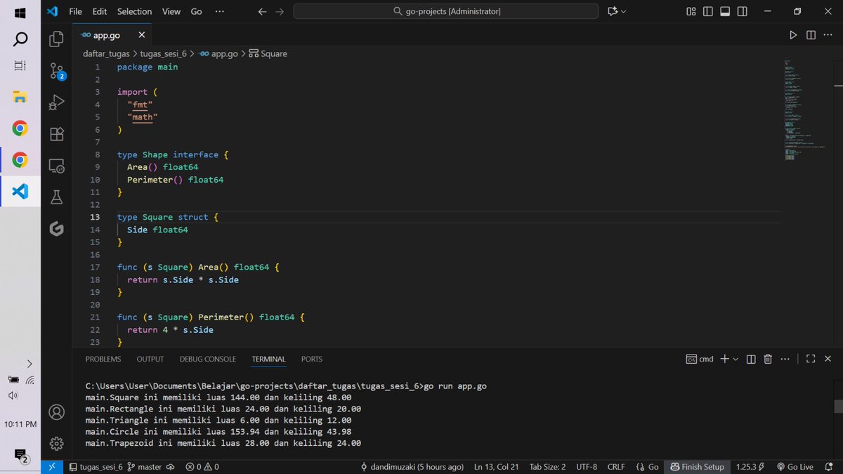 DandiExplore's tweet image. Day 79/100 #100DaysOfCode

✅ Today I got a task to build a program to calculate area and parameter of various shapes
✅ I also designed the ERD for my next project about script generator