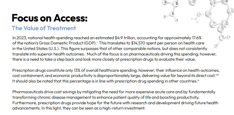 Prescription drugs are not simply a cost item in the US health care budget; they are a critical, strategic investment that underpins the nation’s health, economic vitality, and overall societal well-being.

Learn more: bit.ly/4729P9l