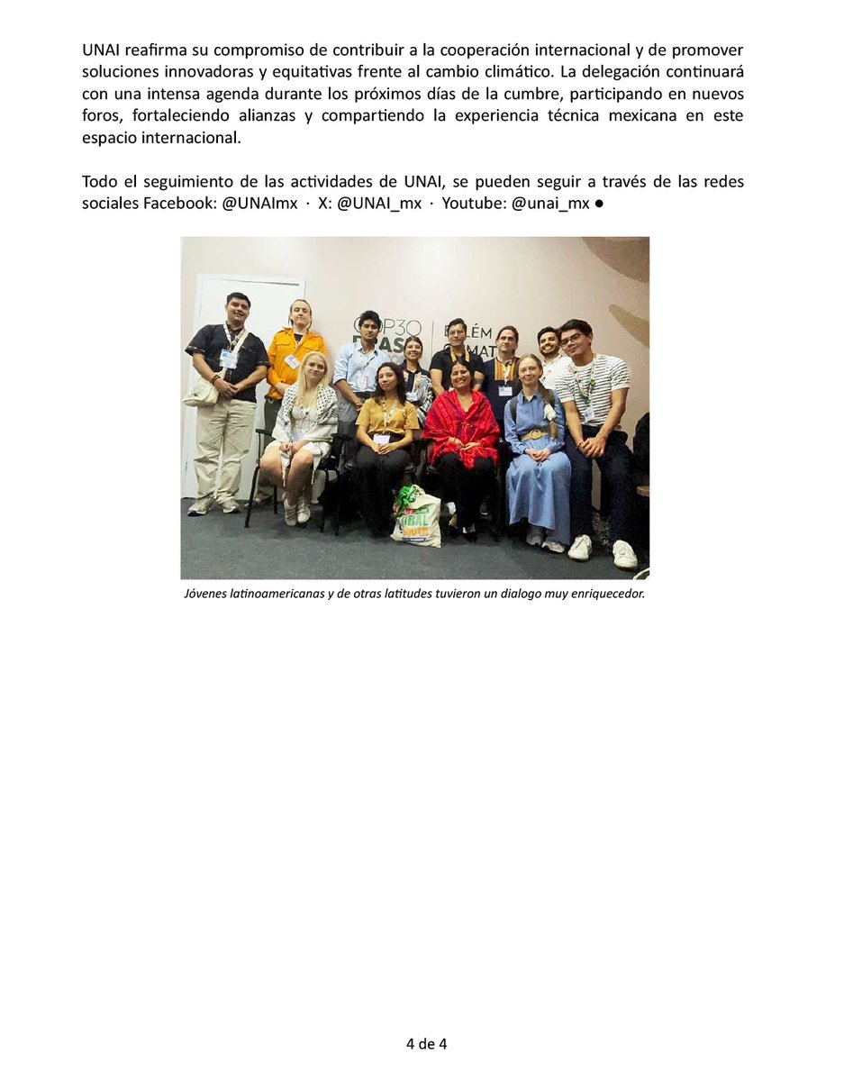 #UNAImx participa intensamente en la primera semana de la #cop30belem a través de mesas de diáologo, encuentros técnicos y foros de intercambios de experiencias. #UNAImxCOP30 #COP30