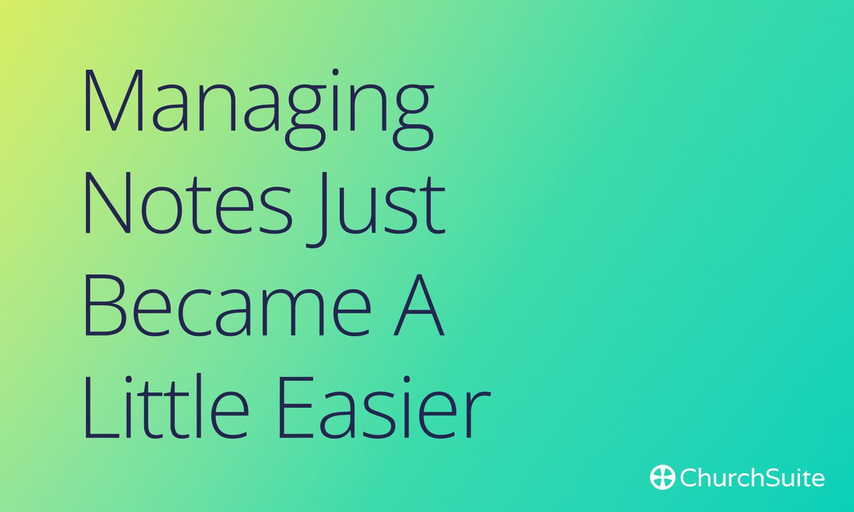 churchsuite's tweet image. Say hello to the new Notes page—a dedicated space designed to make handling your notes even more straightforward and efficient. Find out more on our blog: loom.ly/9xmcwoU