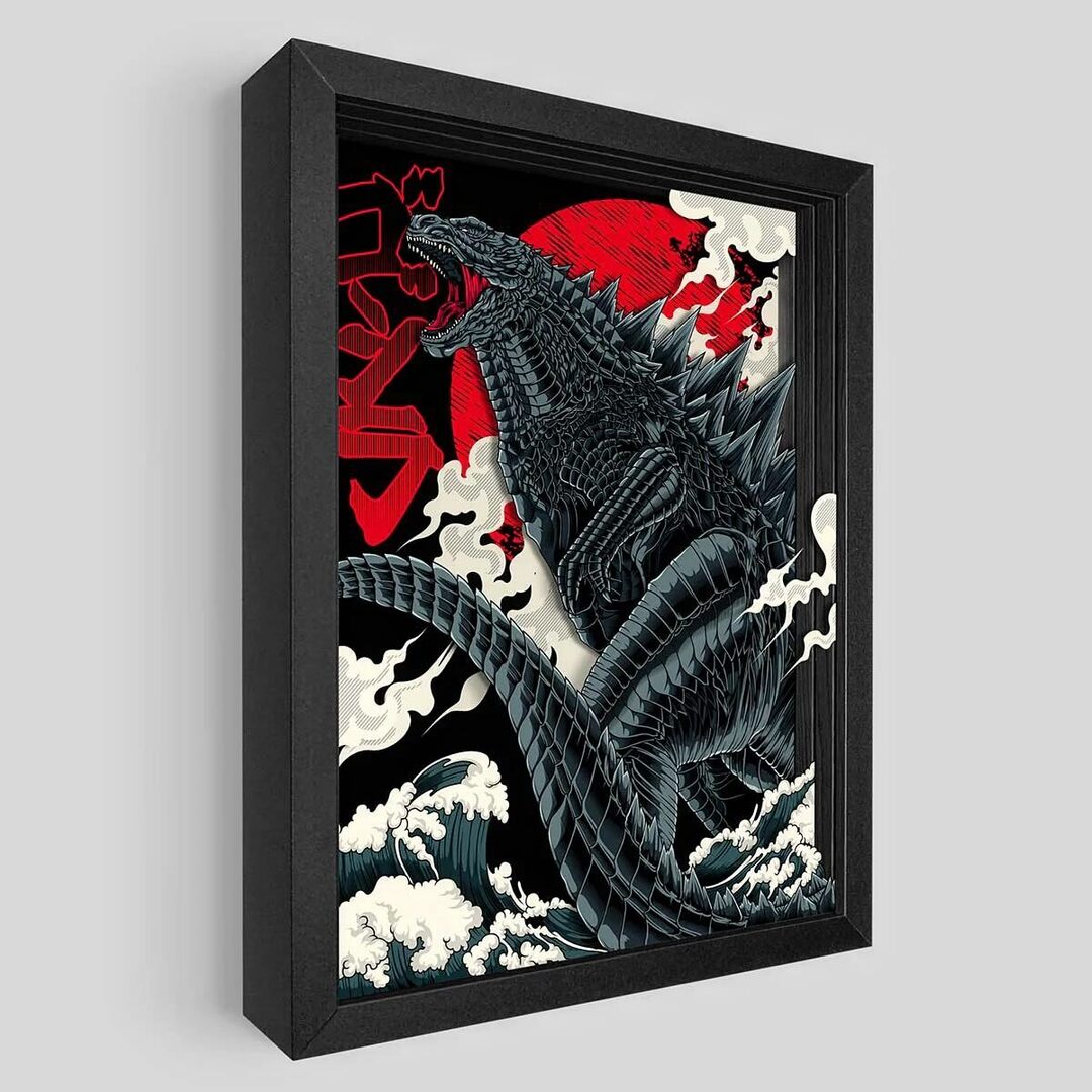 Artovision3D's tweet image. Unleash the King of Monsters - bit.ly/3UoirAC

#art #artwork #shadowbox #godzilla #kaiju #monster #japan #tokyo #3d #3dart