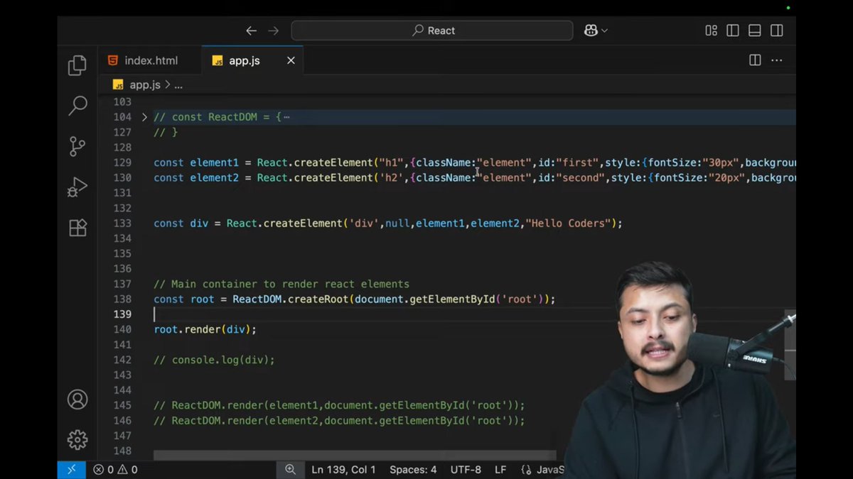 Pratham39423901's tweet image. ✅ Day 38 of Web Dev
Mentor - @rohit_negi9 

FINALLY REACT is STARTED
React is just a JS Object
React is just a JS Object
React is just a JS Object

--React → handles the UI
--ReactDOM → handles rendering

Can’t wait to build with React 🚀

#React #WebDev #LearnInPublic