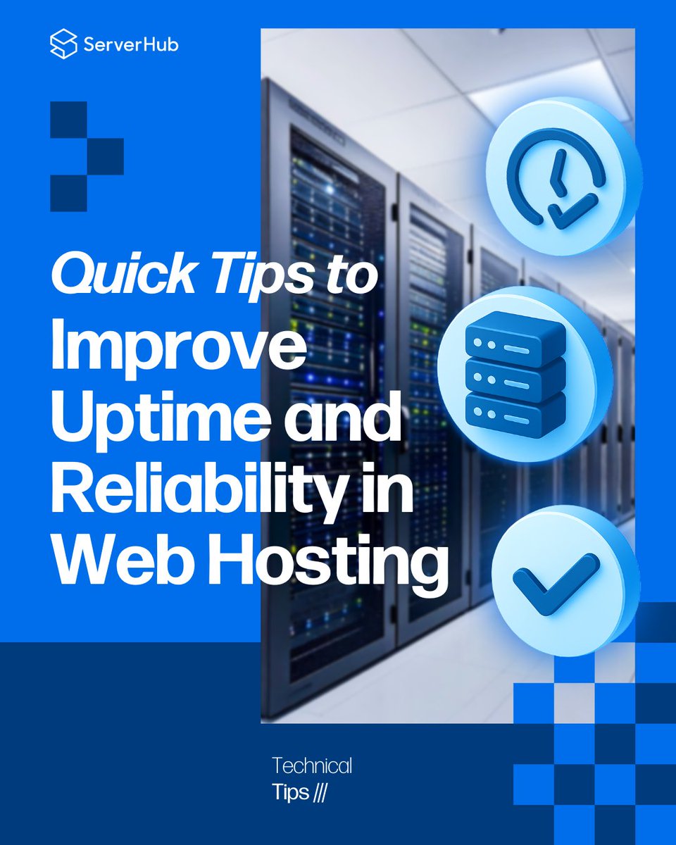 ServerHub's tweet image. Learn the 5 quick tips to improve your website&apos;s uptime and reliability with #ServerHub&apos;s guide!📚 From CDNs to backups, we&apos;ve got the best tips you need. Read it to take control of your online presence!

#Serverhub #VPS #dedicatedservers #webhosting #techtips #hostingsolutions