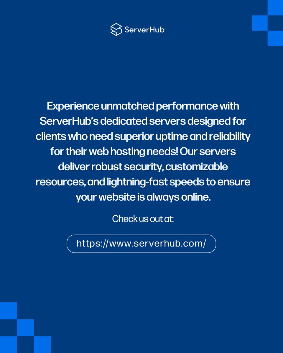 ServerHub's tweet image. Learn the 5 quick tips to improve your website&apos;s uptime and reliability with #ServerHub&apos;s guide!📚 From CDNs to backups, we&apos;ve got the best tips you need. Read it to take control of your online presence!

#Serverhub #VPS #dedicatedservers #webhosting #techtips #hostingsolutions