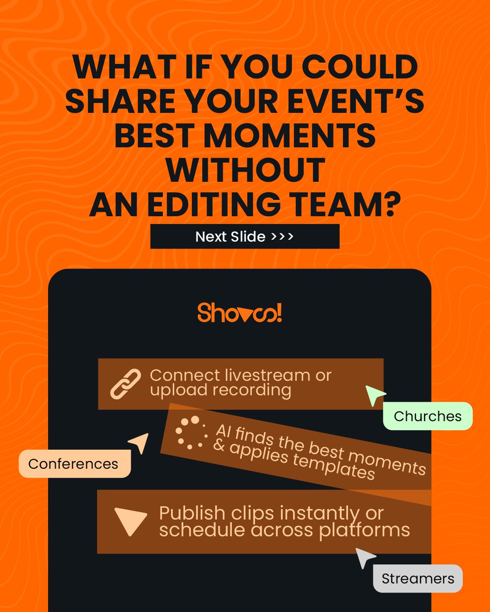 shovoo_ai's tweet photo. SHOVOO! WAITLIST IS OPEN 🚨  

We're not another video editor or another generic AI tool that  just "clips videos."
We built a platform to automatically identify impactful moments, create  branded clips, and format for every platform within minutes instead  of hours or even days. https://t.co/2xoPRv1Q1j