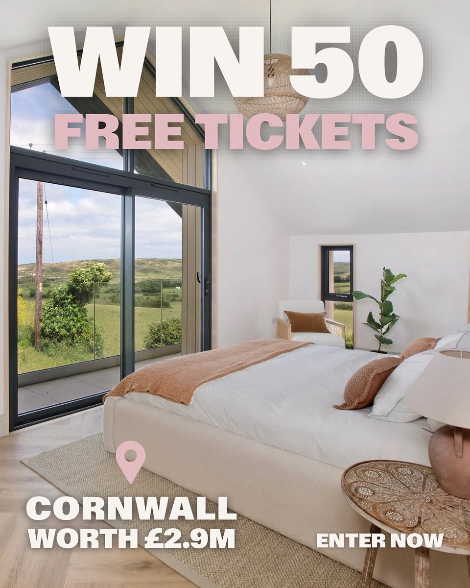 RaffleHouseUK's tweet image. 🌅 Wake up to sweeping sea views and the sound of the waves…

Your £2.9M Cornwall dream home could soon be your reality.

This week only, we’re giving you 50 FREE entries to win the ultimate coastal escape.

How to enter:
✨ Like this post
✨ Follow our page
✨ Tag 3 friends…